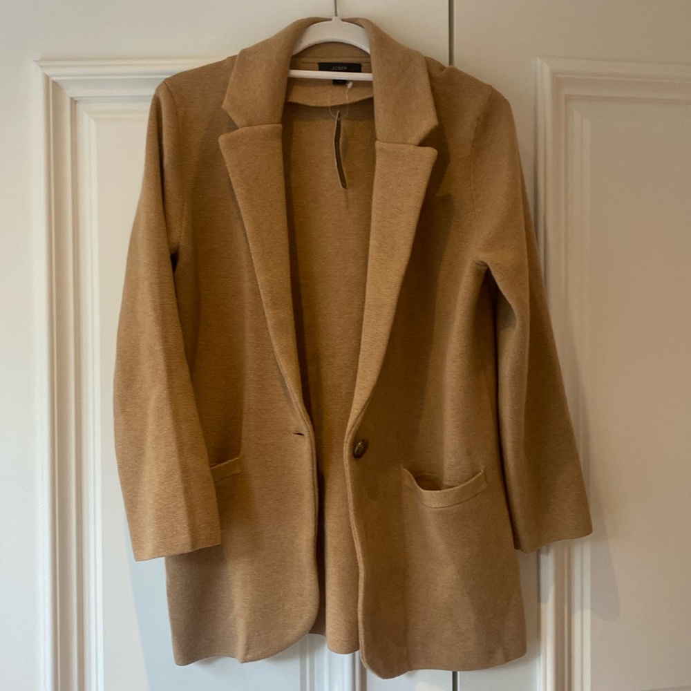 J.Crew Women’s Schoolboy Sweater Blazer in Acorn Brown Size XS
